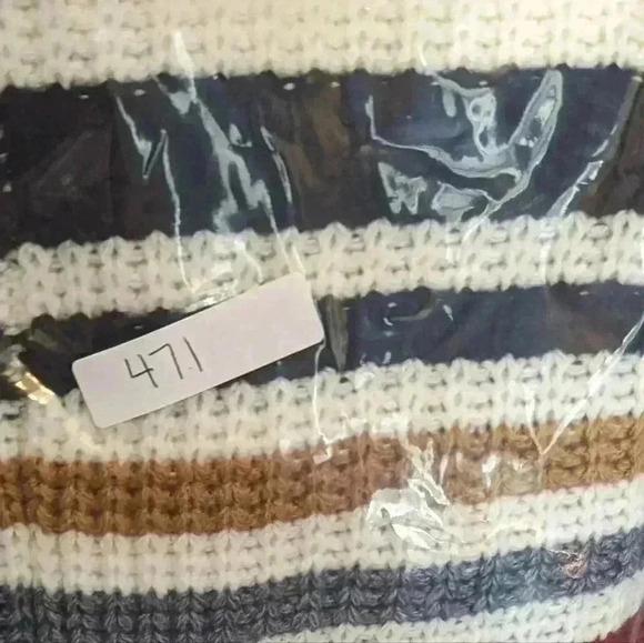 Girls Size 3T Long Cardigan Long Sleeve Stripped Crochet Sweater With Pockets - Picture 8 of 8